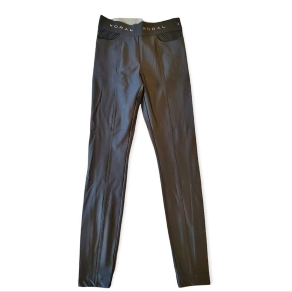 Koral Lustrous Leggings with Panel Pockets in Black